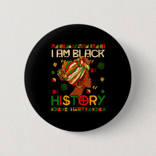 Badge Rond 5 Cm Je suis le Mois de l'Histoire des Noirs Afro-Améri