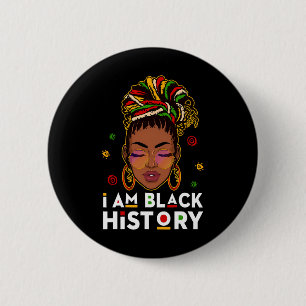 Badge Rond 5 Cm Je suis le Mois de l'Histoire des Noirs Afro-Améri