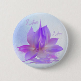 Badge Rond 5 Cm Je Suis Lotus de Flamme Violette Sacrée