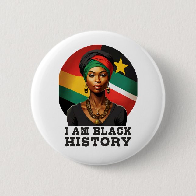 Badge Rond 5 Cm Je suis Noir Histoire (Devant)