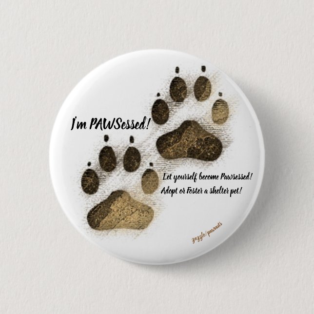 Badge Rond 5 Cm Je suis Pawsesse ! (Arrondi) (Devant)