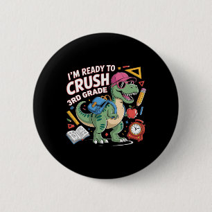 Badge Rond 5 Cm Je suis prêt à écraser le cahier de dinosaure de 3