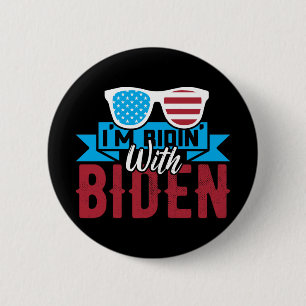 Badge Rond 5 Cm Je suis Ridin With Biden