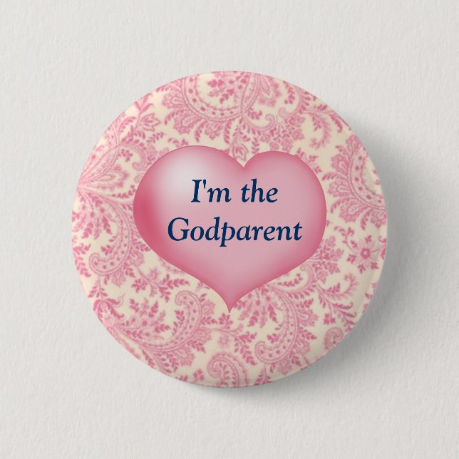 Badge Rond 5 Cm "Je suis rose du parrain" (Devant)