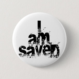 Badge Rond 5 Cm Je suis sauvé chrétien