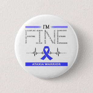 Badge Rond 5 Cm Je suis un guerrier d'Ataxie