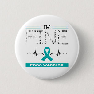 Badge Rond 5 Cm Je suis un guerrier du PCOS