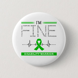 Badge Rond 5 Cm Je suis un guerrier pour handicapés