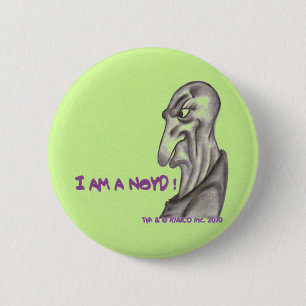 Badge Rond 5 Cm JE SUIS UN NOYD ! Bouton vert