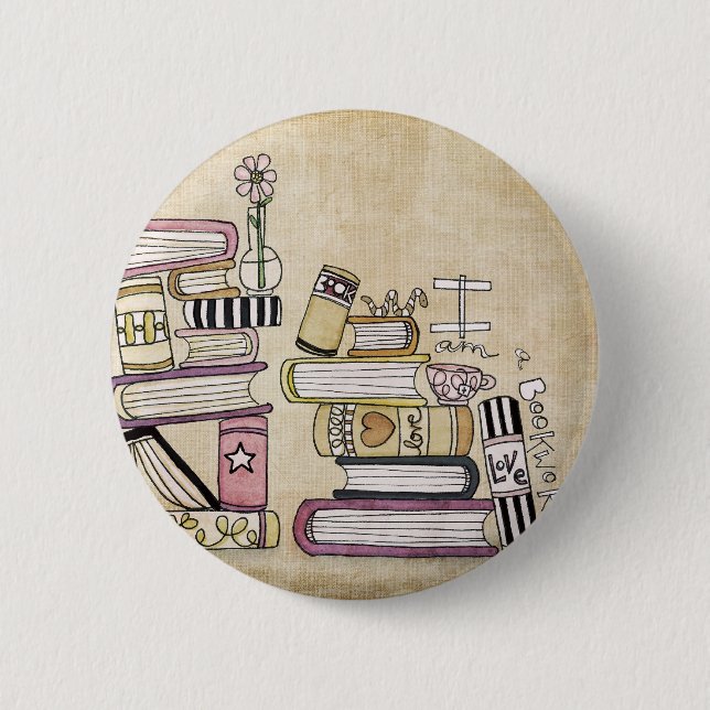 Badge Rond 5 Cm je suis un rat de bibliothèque (Devant)