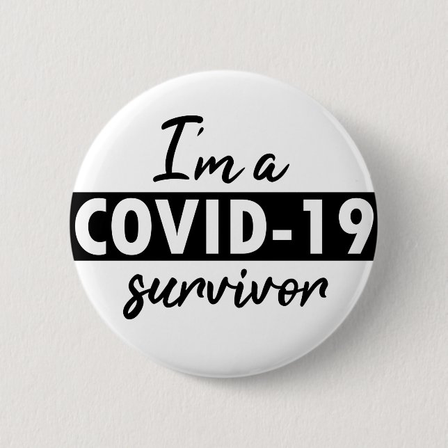 Badge Rond 5 Cm Je suis un survivant de COVID-19 (Devant)