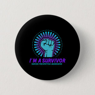 Badge Rond 5 Cm Je suis un survivant Sensibilisation à la préventi