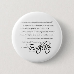 Badge Rond 5 Cm Je suis un Triathlete - manuscrit