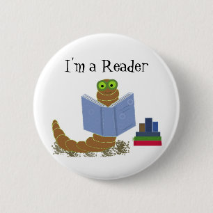 Badge Rond 5 Cm Je suis un ver de lecture