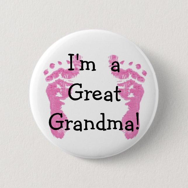 Badge Rond 5 Cm Je suis une grande grand-mère ! (Devant)