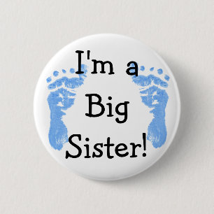 Badge Rond 5 Cm Je suis une grande soeur !