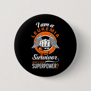 Badge Rond 5 Cm Je suis une leucémie survivant de la leucémie Leuc