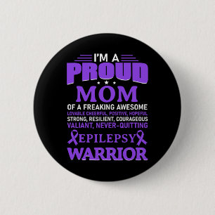 Badge Rond 5 Cm Je suis une maman fière Epilepsie Sensibilisation