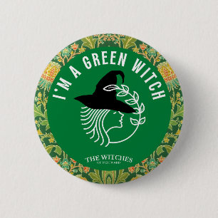 Badge Rond 5 Cm Je suis une sorcière verte !