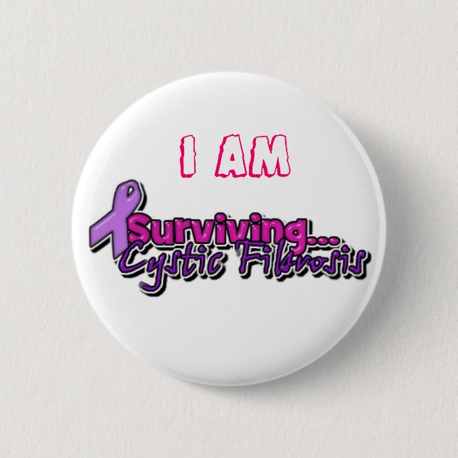 Badge Rond 5 Cm Je survis à la mucoviscidose (Devant)