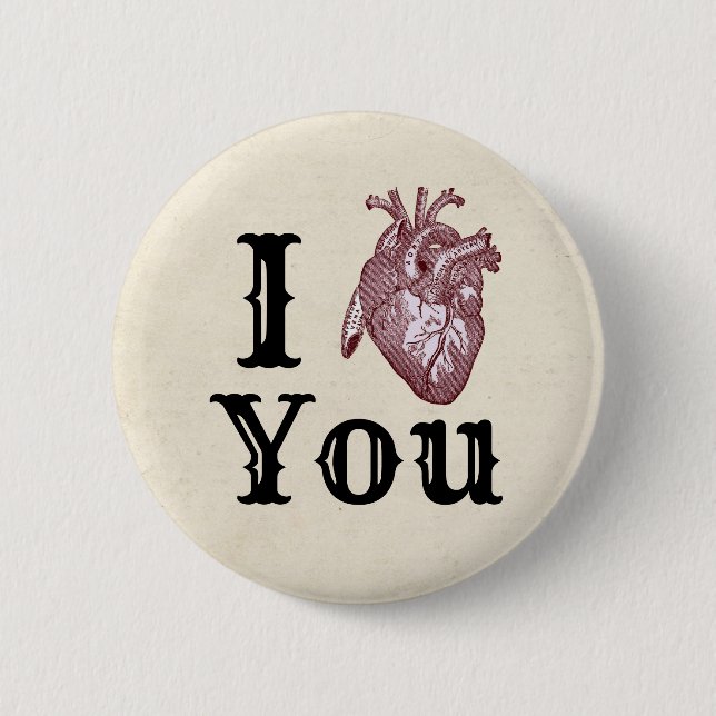 Badge Rond 5 Cm Je t'ai coeur (Devant)