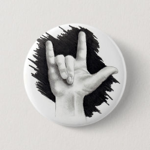 BADGE ROND 5 CM JE T'AIME DANS ASL #2