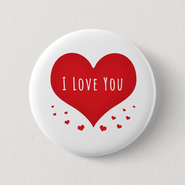 Badge Rond 5 Cm Je t'aime les coeurs (Devant)