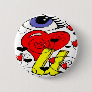 BADGE ROND 5 CM JE T'AIME SYMBOLES