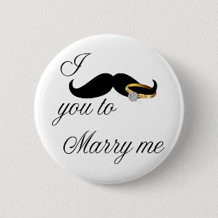 Badge Rond 5 Cm Je te moustache - pour m'épouser