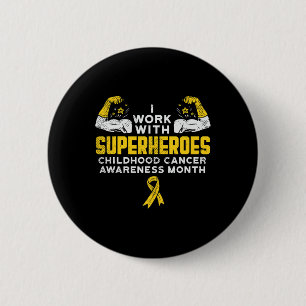 Badge Rond 5 Cm Je Travaille Avec Les Superhéros Sensibilisation A