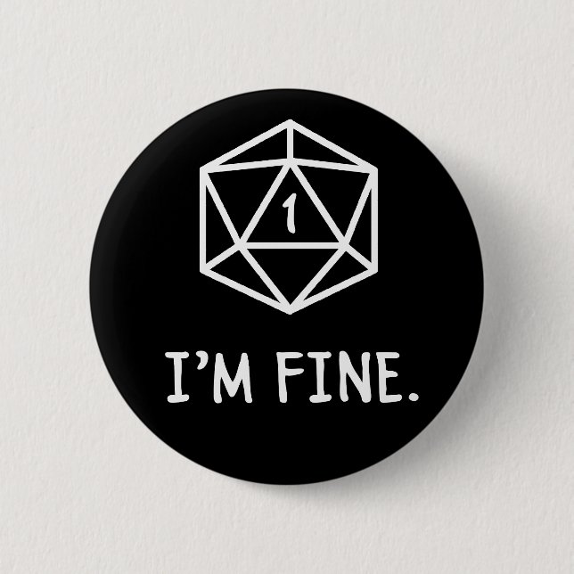 Badge Rond 5 Cm Je vais bien DnD (Devant)