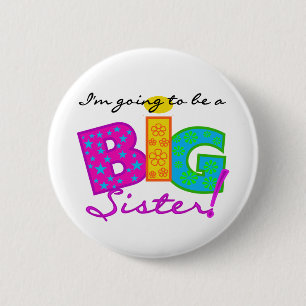 Badge Rond 5 Cm Je vais être une GRANDE soeur