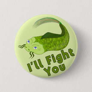 Badge Rond 5 Cm Je vais vous combattre Funny Fishing