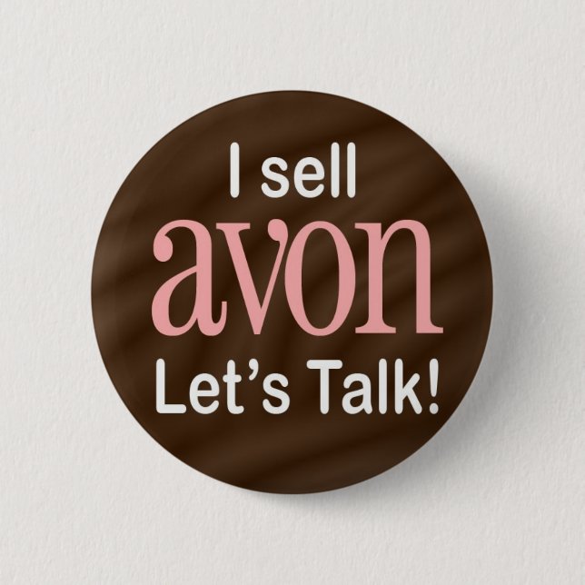 Badge Rond 5 Cm Je vends le bouton d'Avon (Devant)