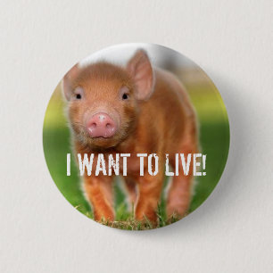 BADGE ROND 5 CM JE VEUX VIVRE !