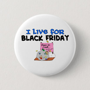 Badge Rond 5 Cm Je vis pour vendredi noir