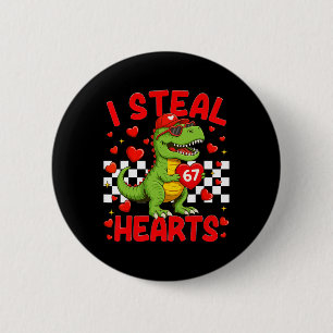 Badge Rond 5 Cm Je vole des cœurs 67 Saint-Valentin 67 Dinosaure T
