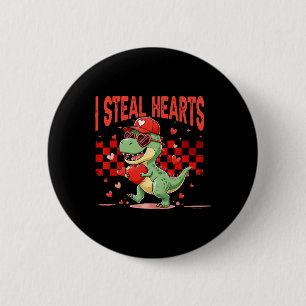Badge Rond 5 Cm Je vole des cœurs Saint-Valentin Garçons Enfants D