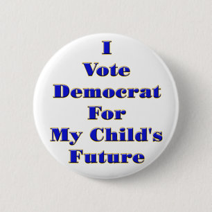 Badge Rond 5 Cm Je vote Démocrate
