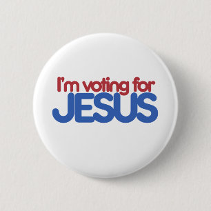 Badge Rond 5 Cm Je vote pour Jésus Christ