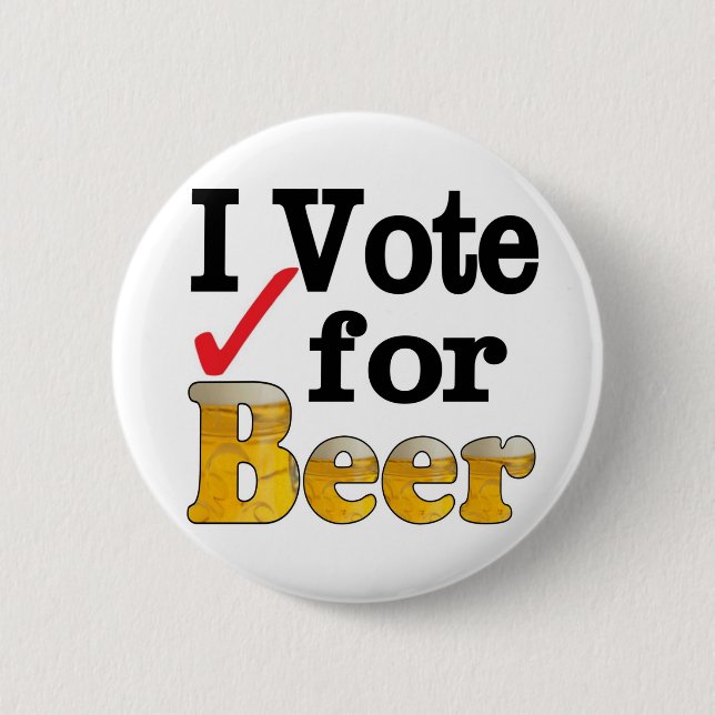 Badge Rond 5 Cm Je vote pour la bière (Devant)