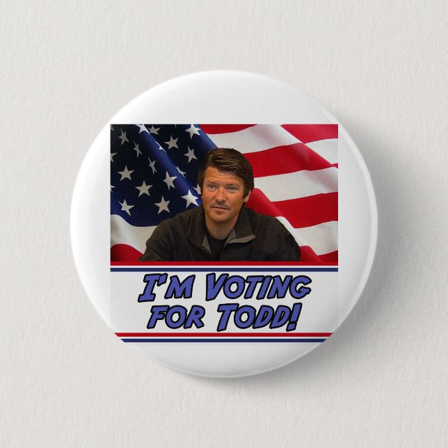 Badge Rond 5 Cm Je vote pour Todd (Devant)