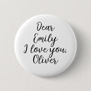 Badge Rond 5 Cm Je vous aime Modèle nom