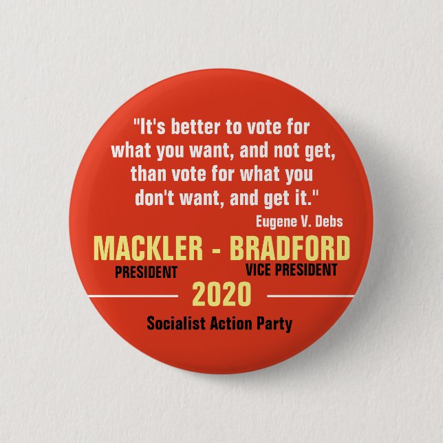 Badge Rond 5 Cm Jeff Mackler pour le président 2020 (Devant)