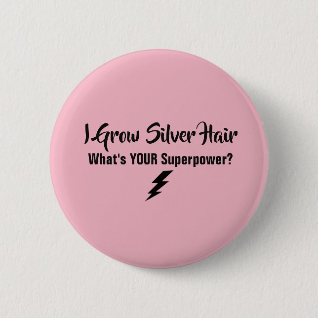 Badge Rond 5 Cm J'élève le bouton argenté de cheveux (Devant)