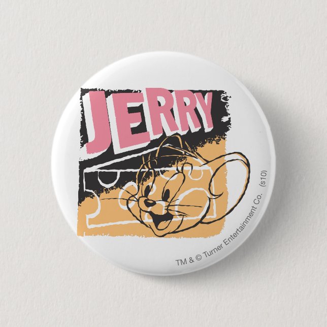 Badge Rond 5 Cm Jerry Face sur le fromage (Devant)