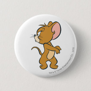Badge Rond 5 Cm Jerry regardant de retour contrarié
