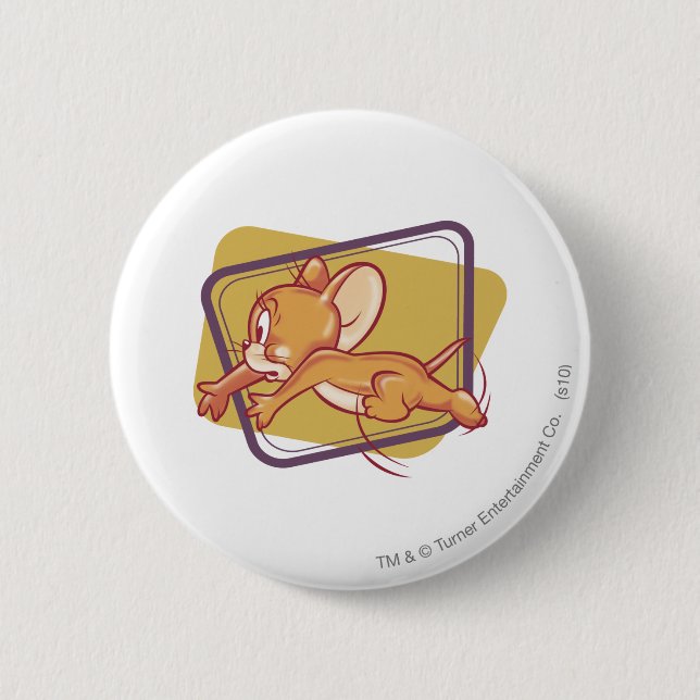 Badge Rond 5 Cm Jerry Running Peur (Devant)