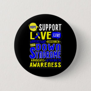 Badge Rond 5 Cm J'espère Amour Monde Journée du syndrome de Down F