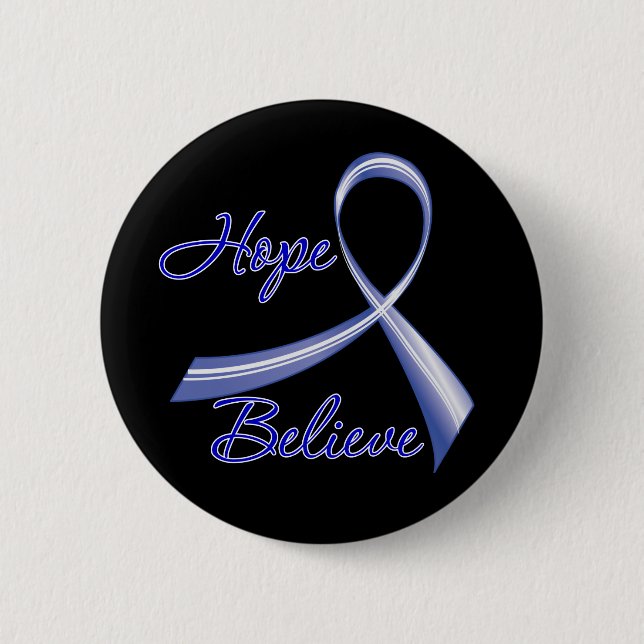 Badge Rond 5 Cm J'espère croire au cancer du côlon (Devant)